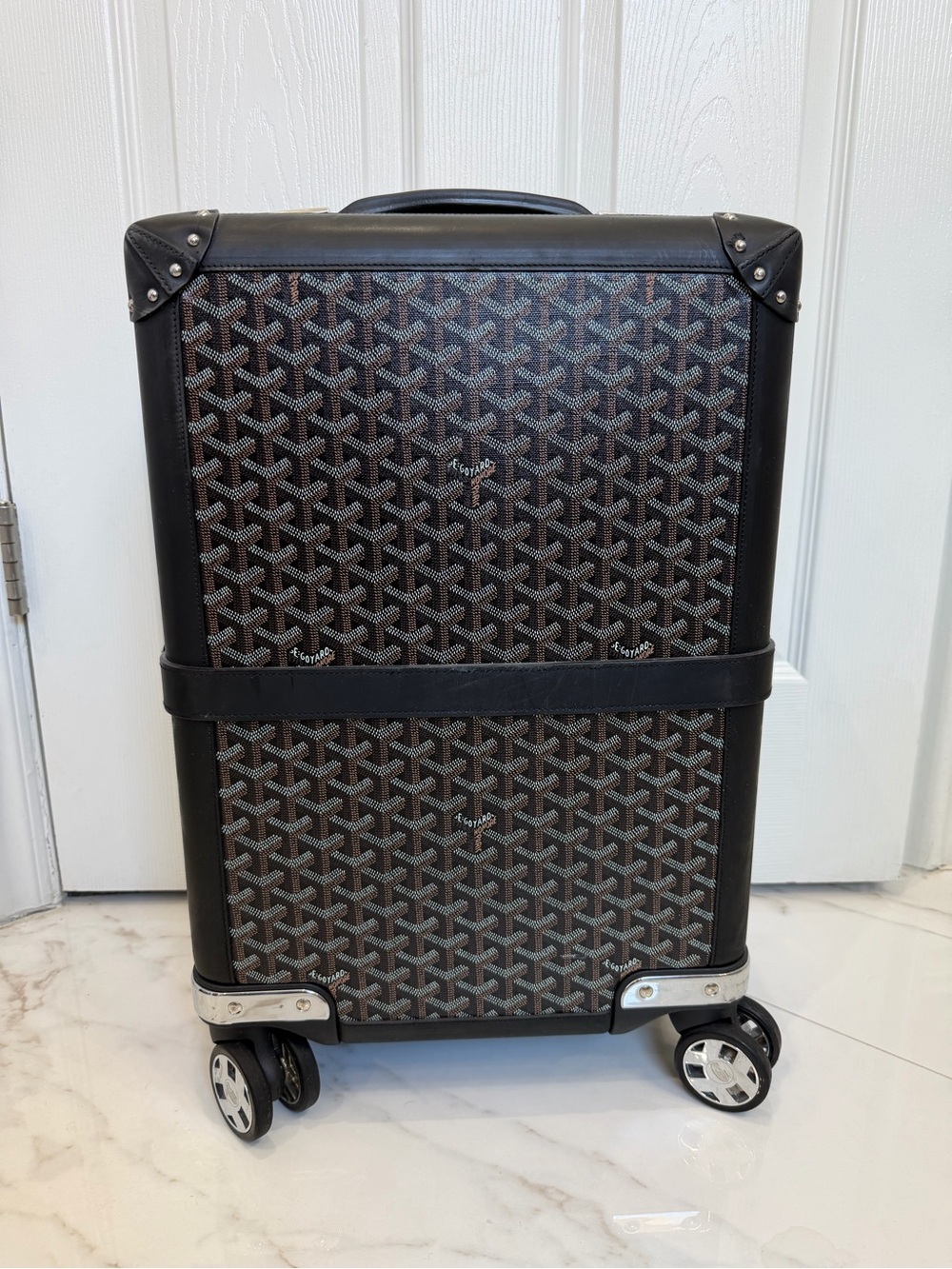 Goyard Bourget Carry-On Roller in Black and Brown
